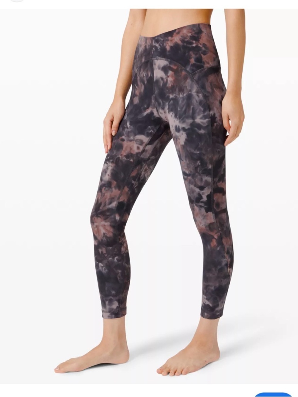 lululemon athletica Black and Brown Tie-Dye High-Waist Leggings